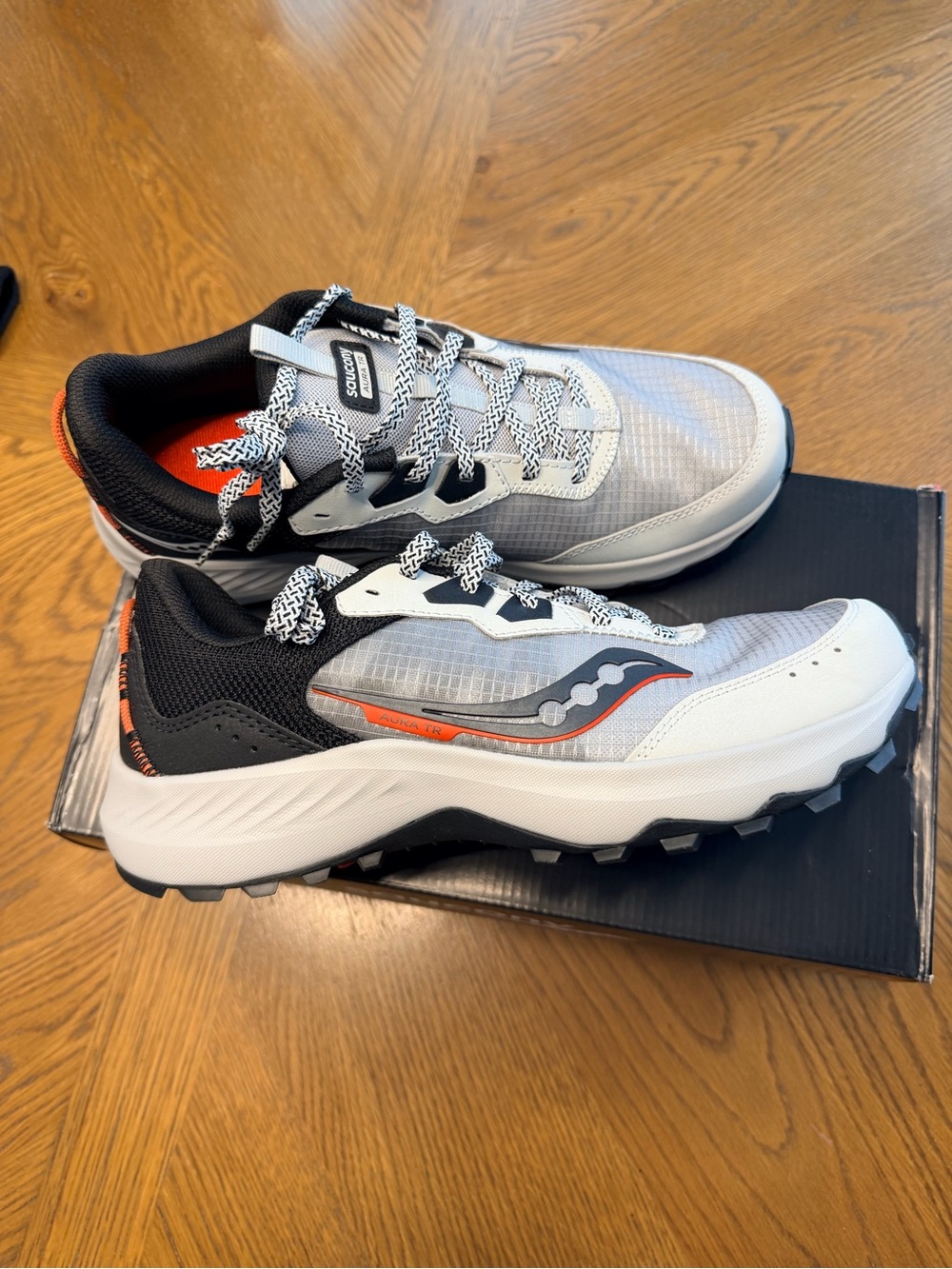 Saucony Men's Trail Running Shoes - Gray with Black & Orange Accents